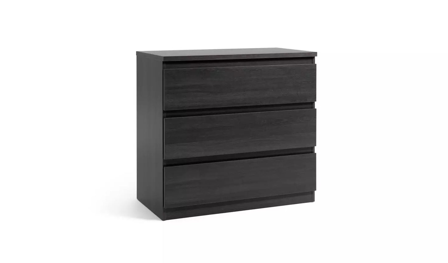 Assembled Habitat Jenson 3 Drawer Chest - Black Brown